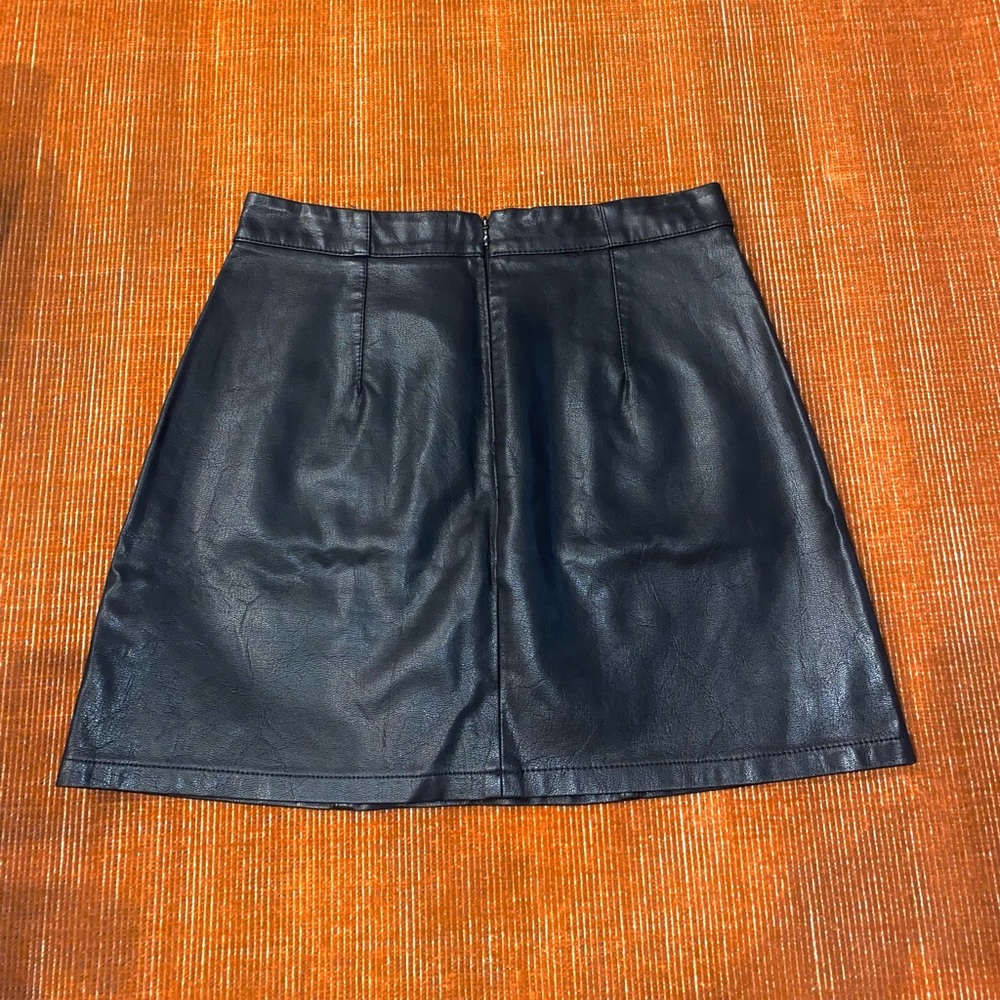 Leather a-line skirt